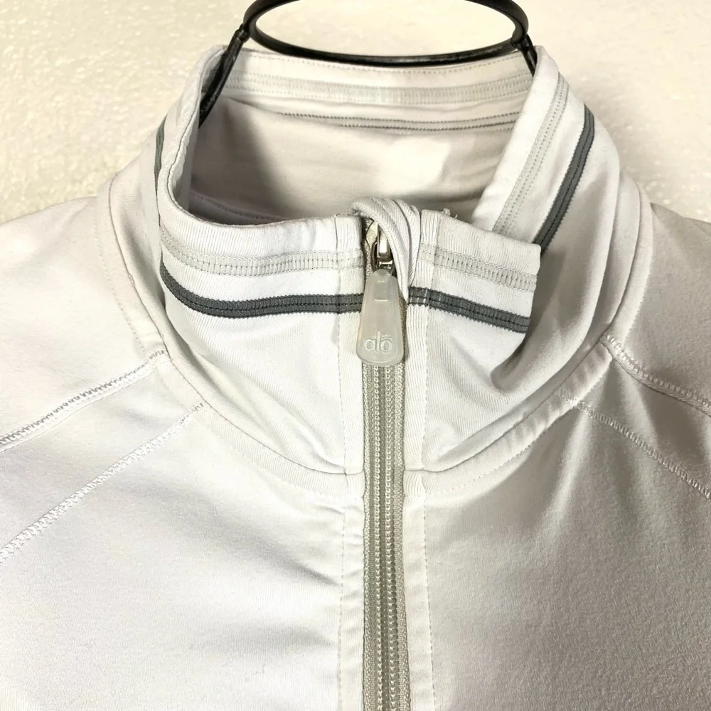 ALO off white athletic zip up jacket size S